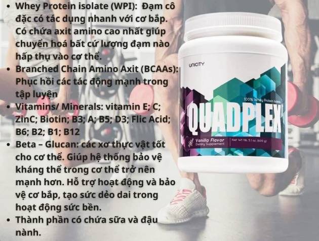 Thành phần có trong bột Quadplex Vanilla Unicity